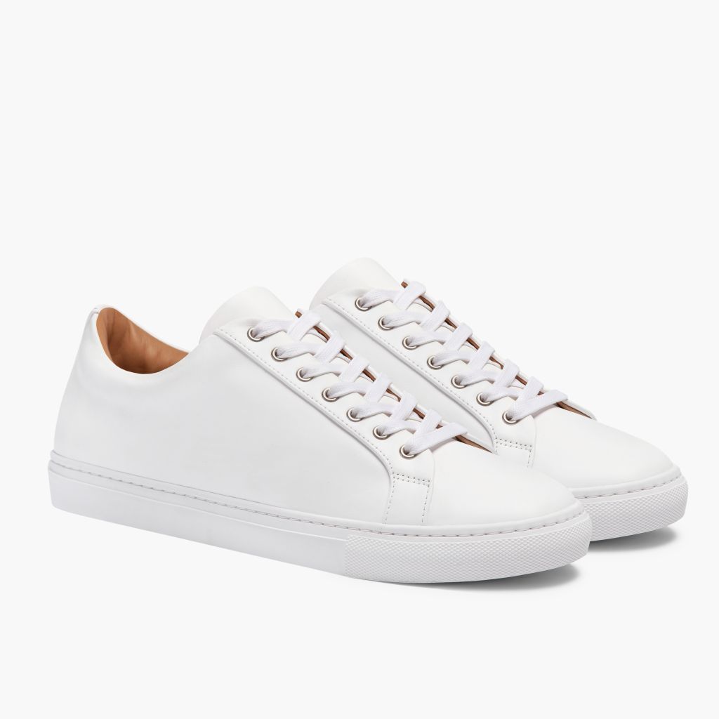 clean white leather shoes