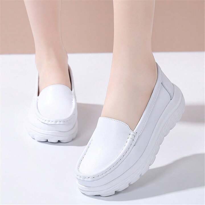 white leather shoes nursing