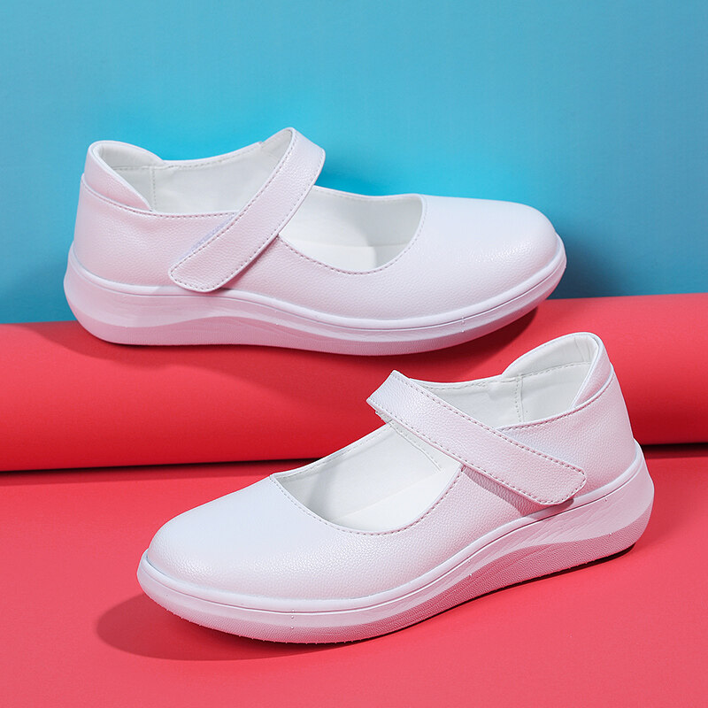 white leather shoes nursing