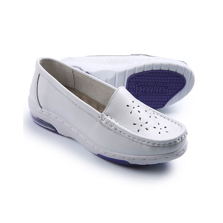 white leather shoes nursing