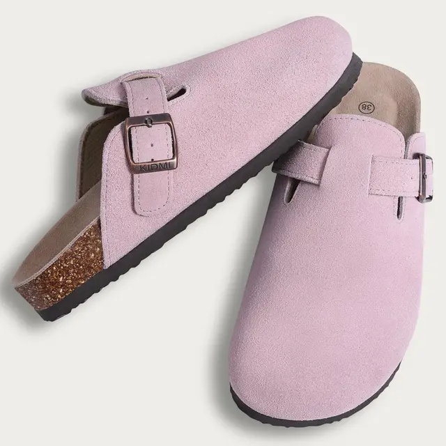 tazz suede platform clog slippers