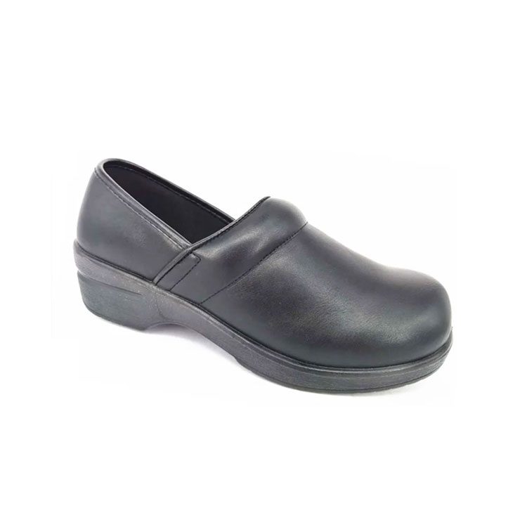 black leather nursing shoes