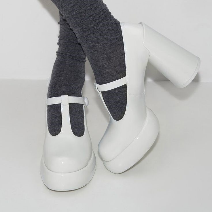 chunky mary jane platform shoes