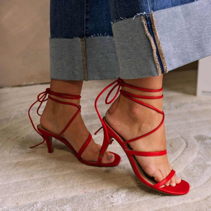 red platform heels