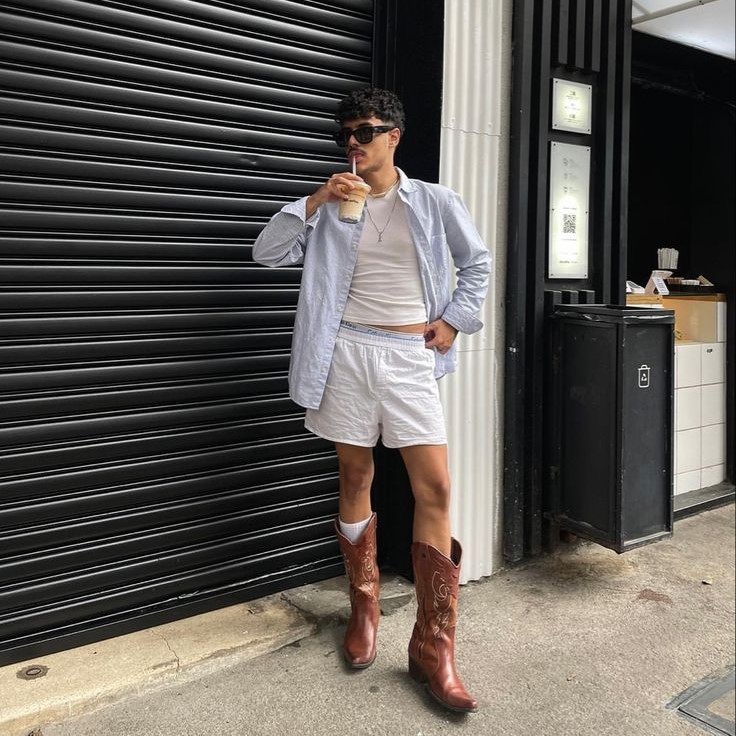 casual mens cowboy boots outfit