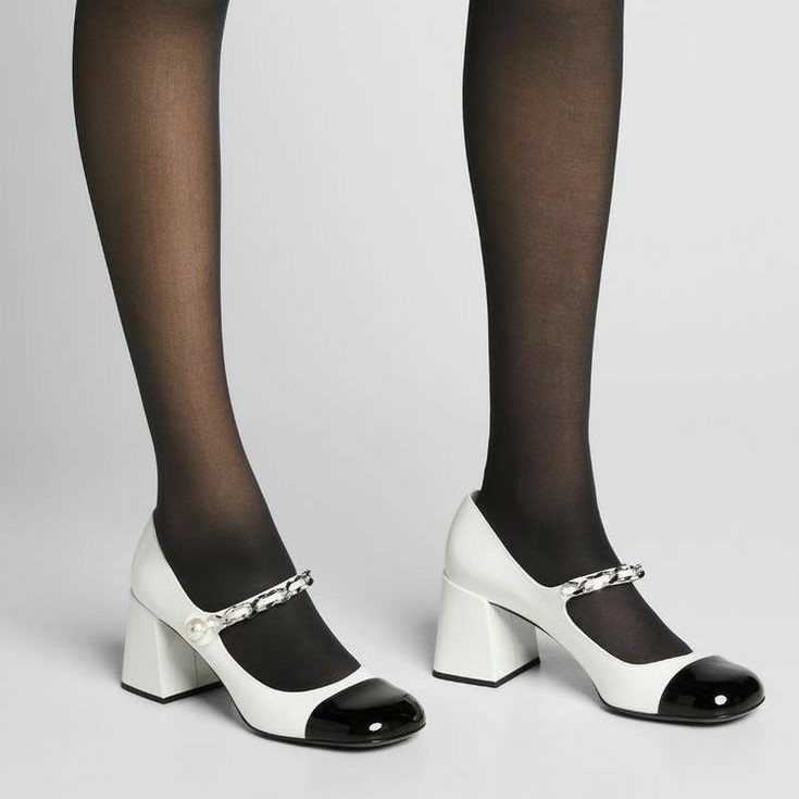 black and white mary jane shoes