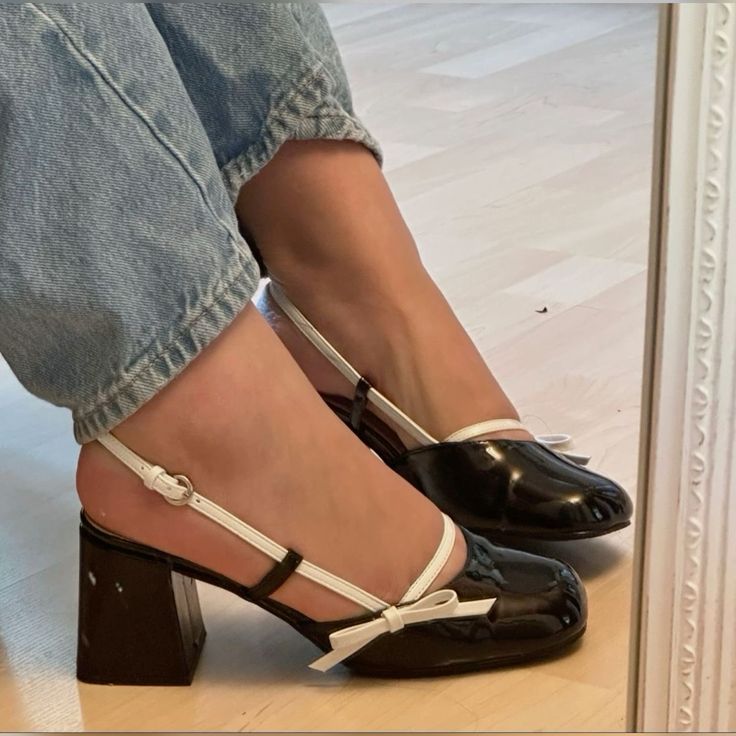 black and white mary jane shoes
