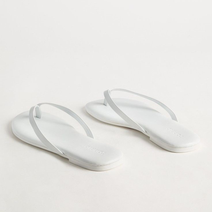 white flip flop sandals