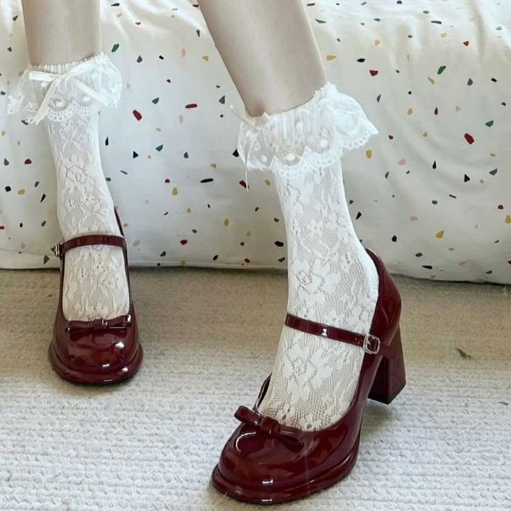 red mary jane platform shoes