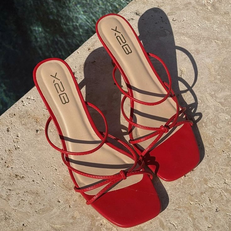 red platform heels
