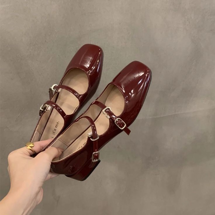 red mary jane platform shoes