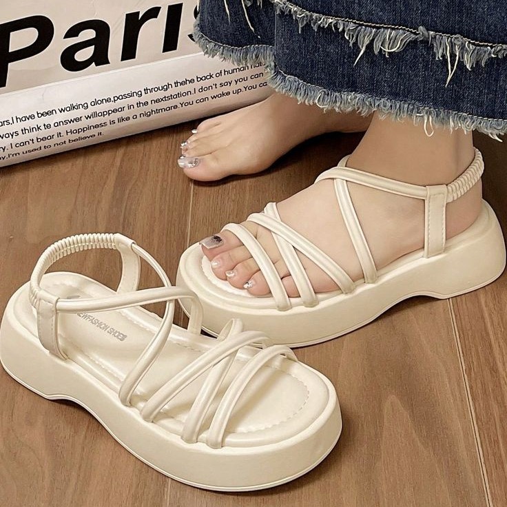 white platform sandal