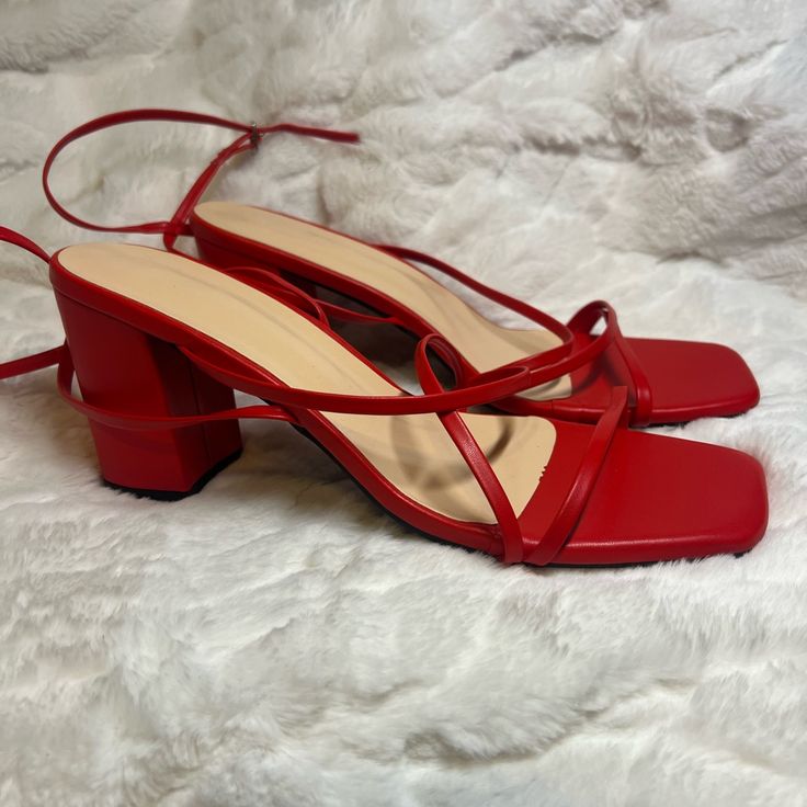 red platform heels