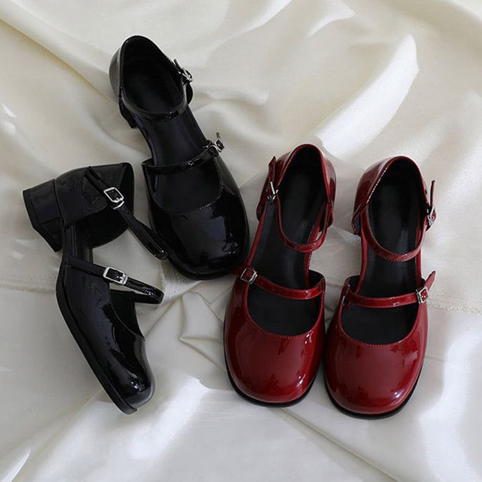 red mary jane platform shoes