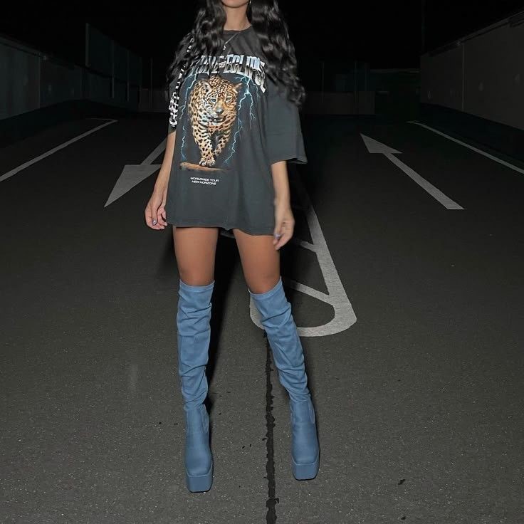 baddie thigh high boots outfit