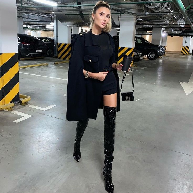 night out knee high boots outfit