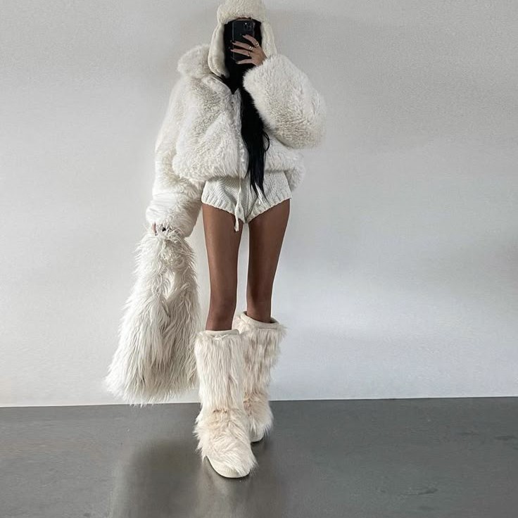 fur boots outfit