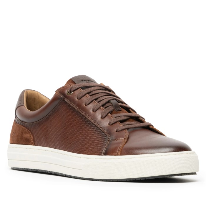 brown leather sneakers