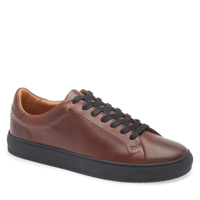 brown leather sneakers