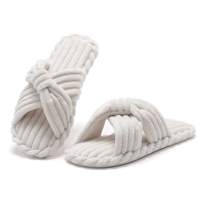 women's cross band slippers