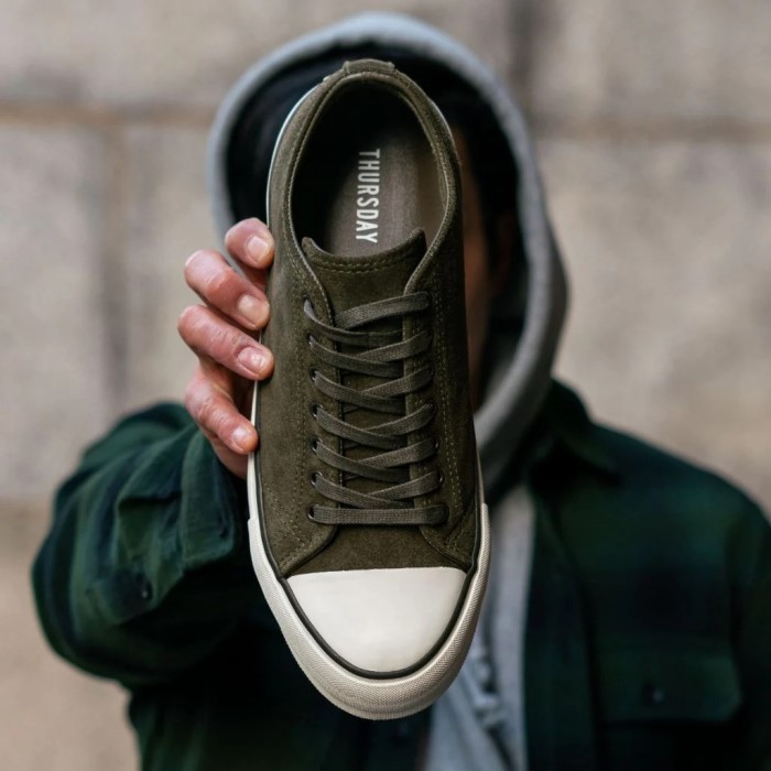 olive green sneakers