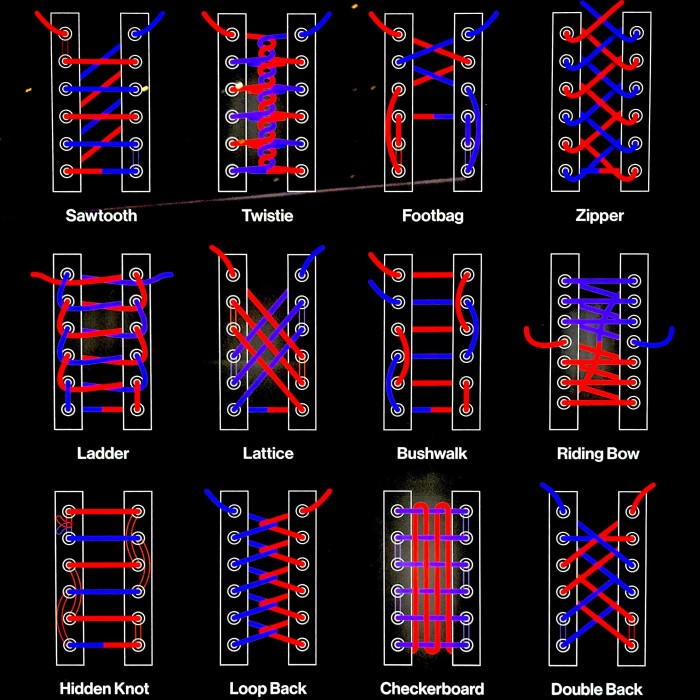 different ways to lace shoes