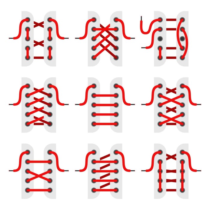 different ways to lace shoes