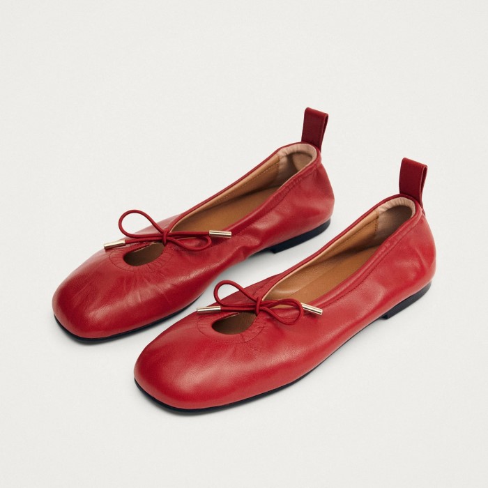 red ballet flat